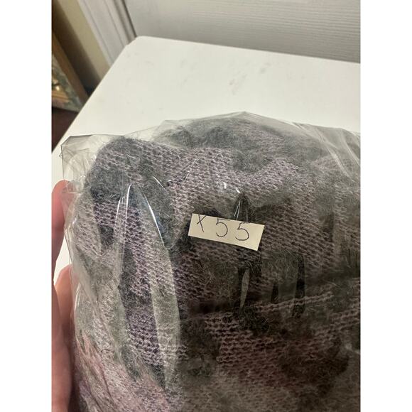 MFH Knits Sweater Sz M Purple Baby Alpaca Quarter Zip Long Sleeve Paisley - Picture 6 of 6